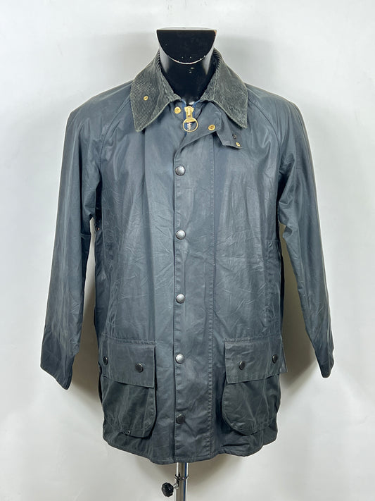 Barbour Giacca Beaufort vintage blu C38/97 cm -Navy waxed Beaufort Jacket Size Small