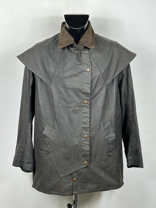 RARO Barbour Backhouse nero C38/97 cm Riding Black Wax Jacket Small