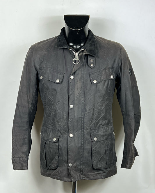 Giacca Barbour da moto Duke nero S -Man black Duke wax Jacket Size Small