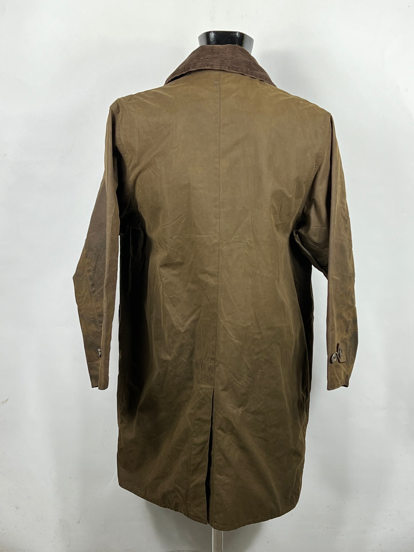 RARO Barbour Cappotto Vintage verde Medium Original 3/4 green waxed coat Size M