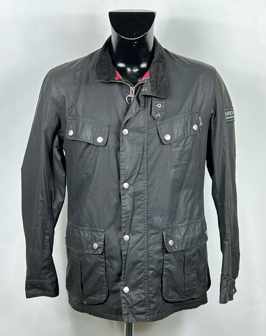 Barbour International uomo Enfield Nero Medium Man Black Enfield waxed Jacket M