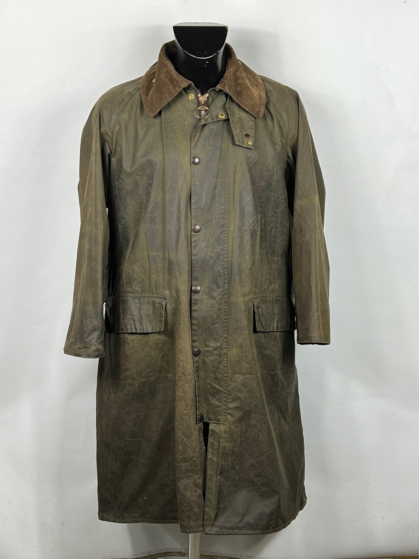 RARO Barbour Burghley Vintage C40/102cm Medium Vintage wax Burghley coat M