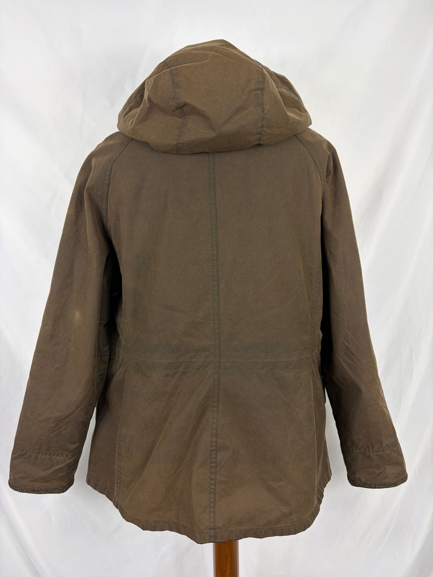 Giacca Barbour oliva Elkhorn con cappuccio e inserti in lana uk16 tg.46 - Lady Elkhorn Olive wax jacket size Uk16