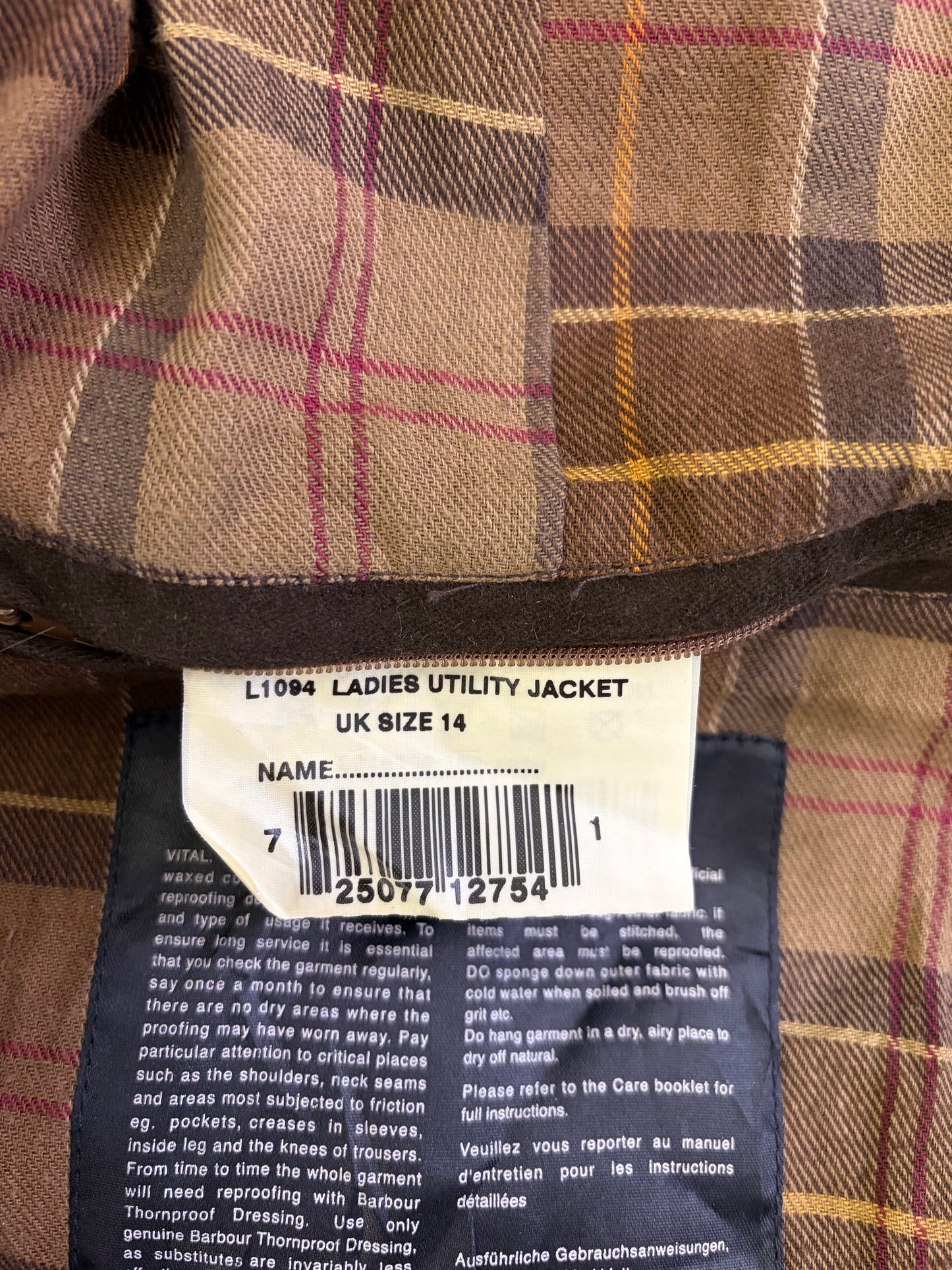 Giacca Barbour donna marrone utility UK14 tg.42/44 - Brown Lady Waxed Utility Jacket size UK14