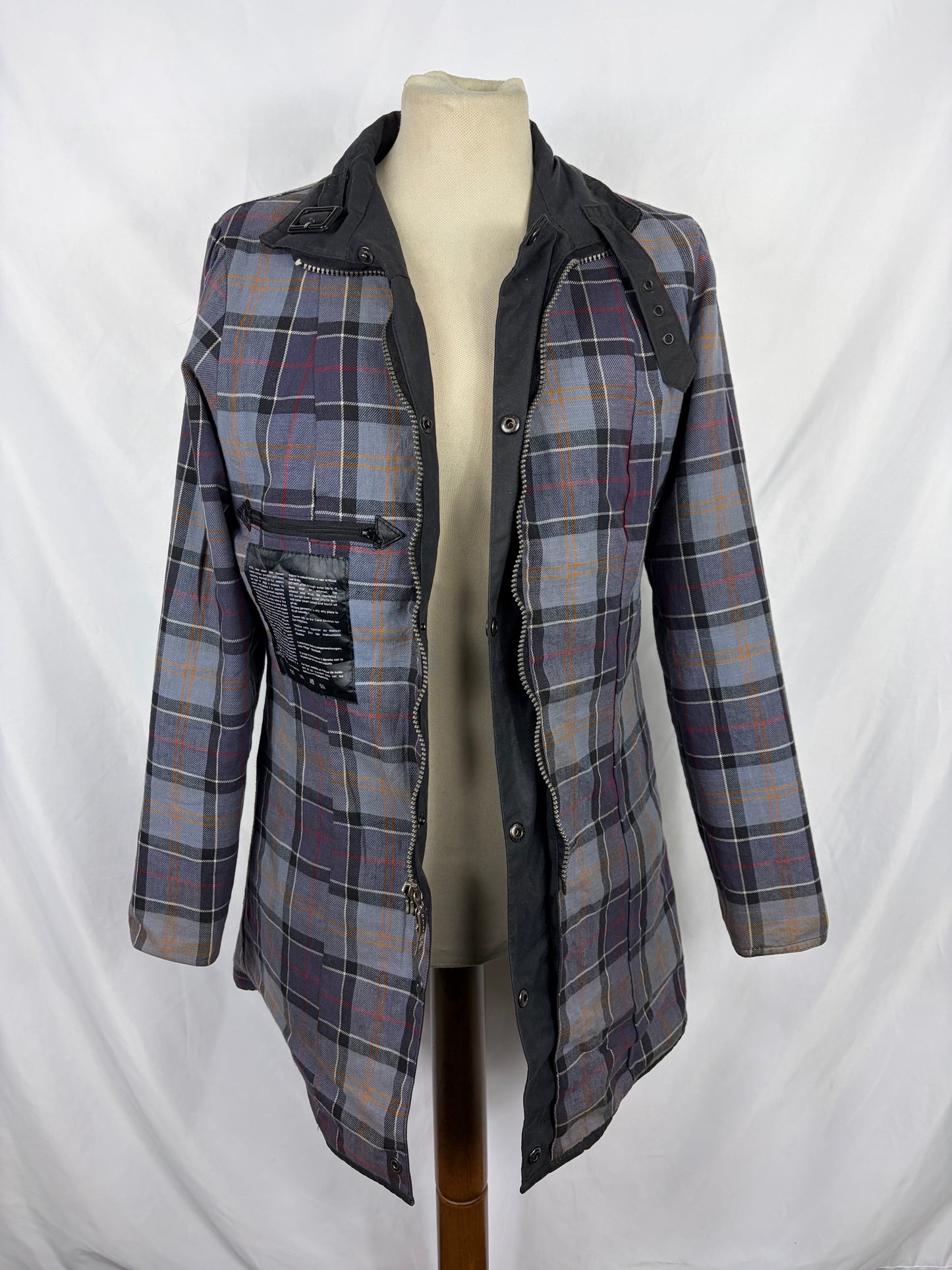 Barbour Giacca nera donna cerato Utility Mac Tg.40 Lady black Utility Mac wax Jacket size uk10