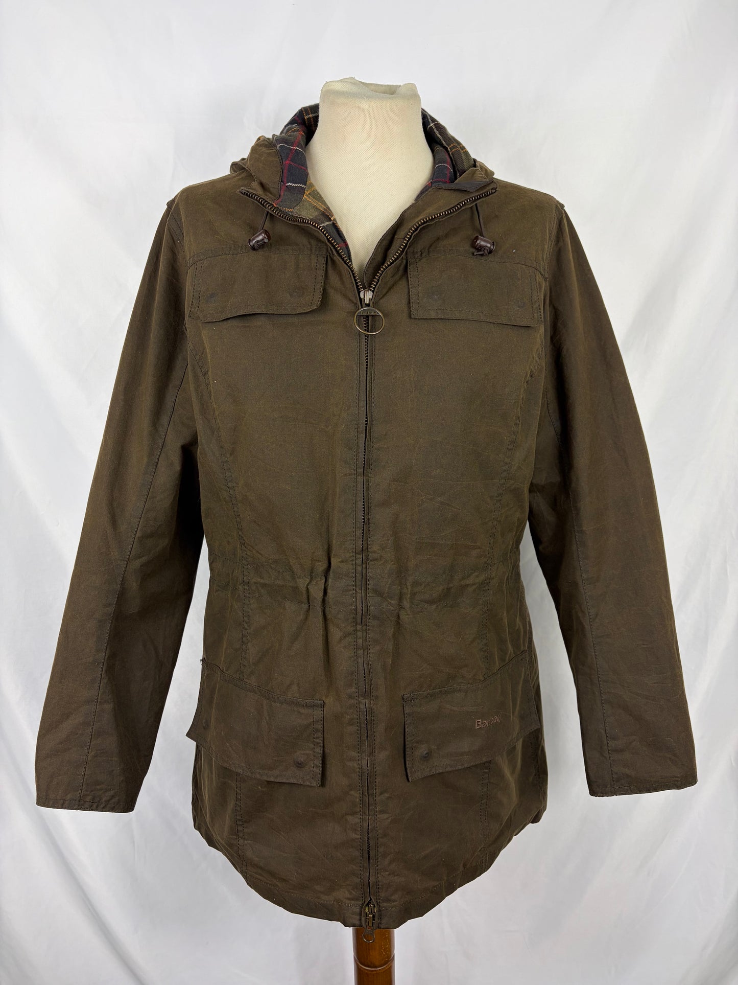 Giacca Barbour cerata verde oliva UK12 tg. 42 Lady Olive Waxed jacket size uk 12 Medium