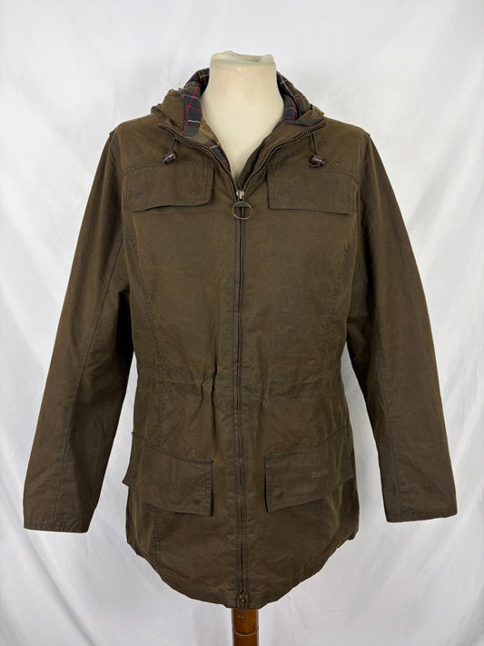 Giacca Barbour cerata verde oliva UK12 tg. 42 Lady Olive Waxed jacket size uk 12 Medium