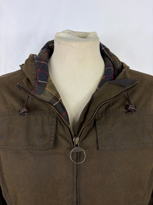 Giacca Barbour cerata verde oliva UK12 tg. 42 Lady Olive Waxed jacket size uk 12 Medium