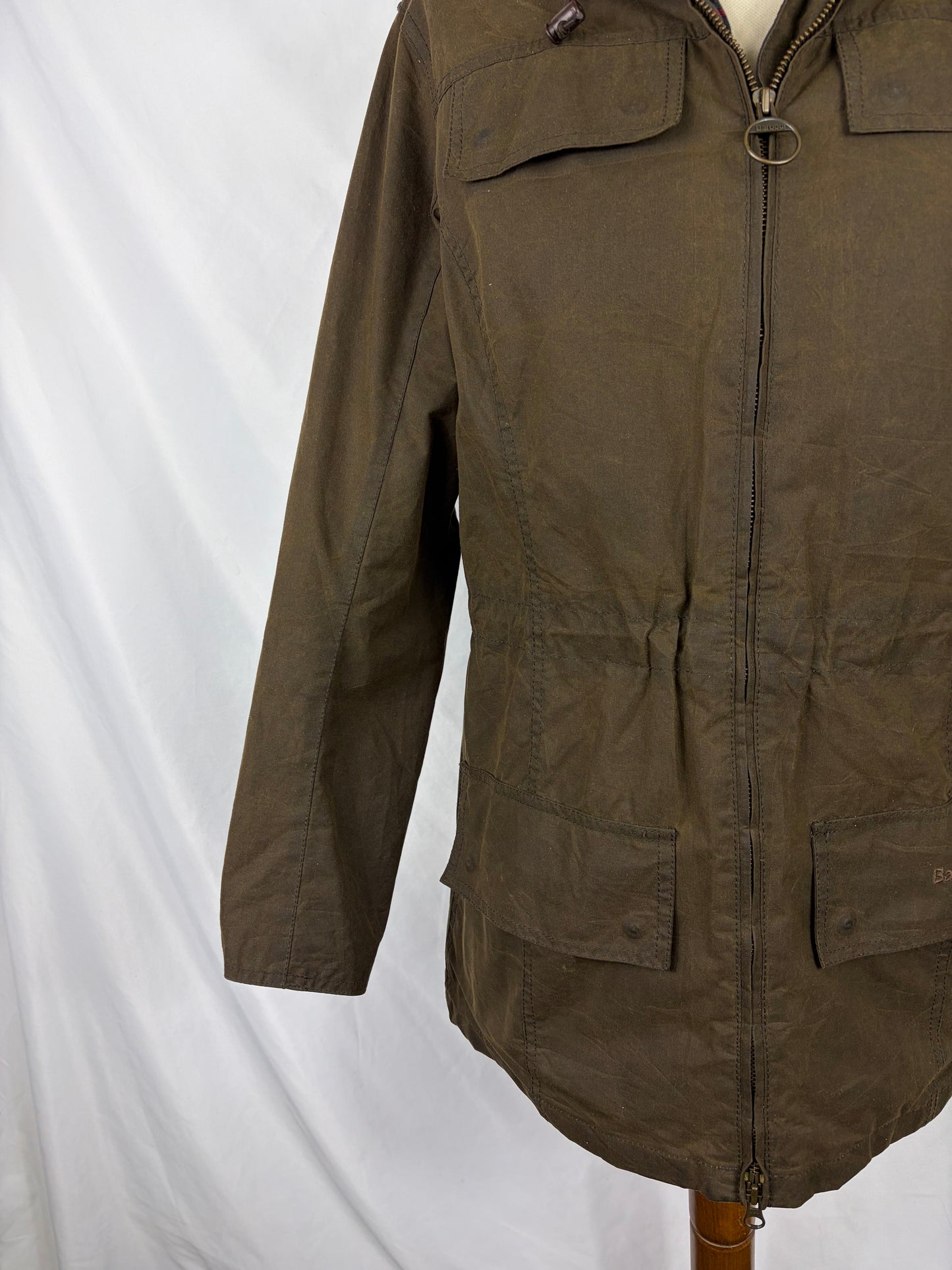 Giacca Barbour cerata verde oliva UK12 tg. 42 Lady Olive Waxed jacket size uk 12 Medium