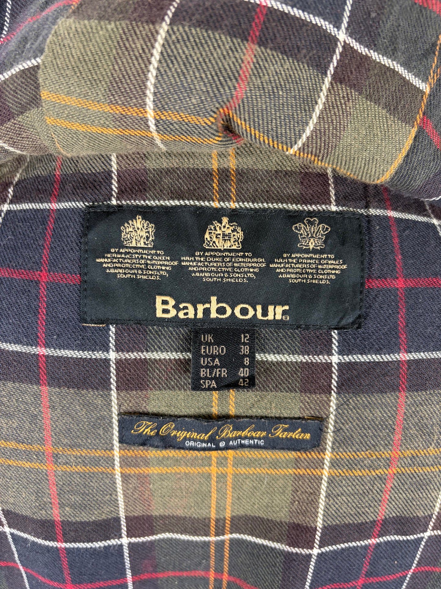 Giacca Barbour cerata verde oliva UK12 tg. 42 Lady Olive Waxed jacket size uk 12 Medium