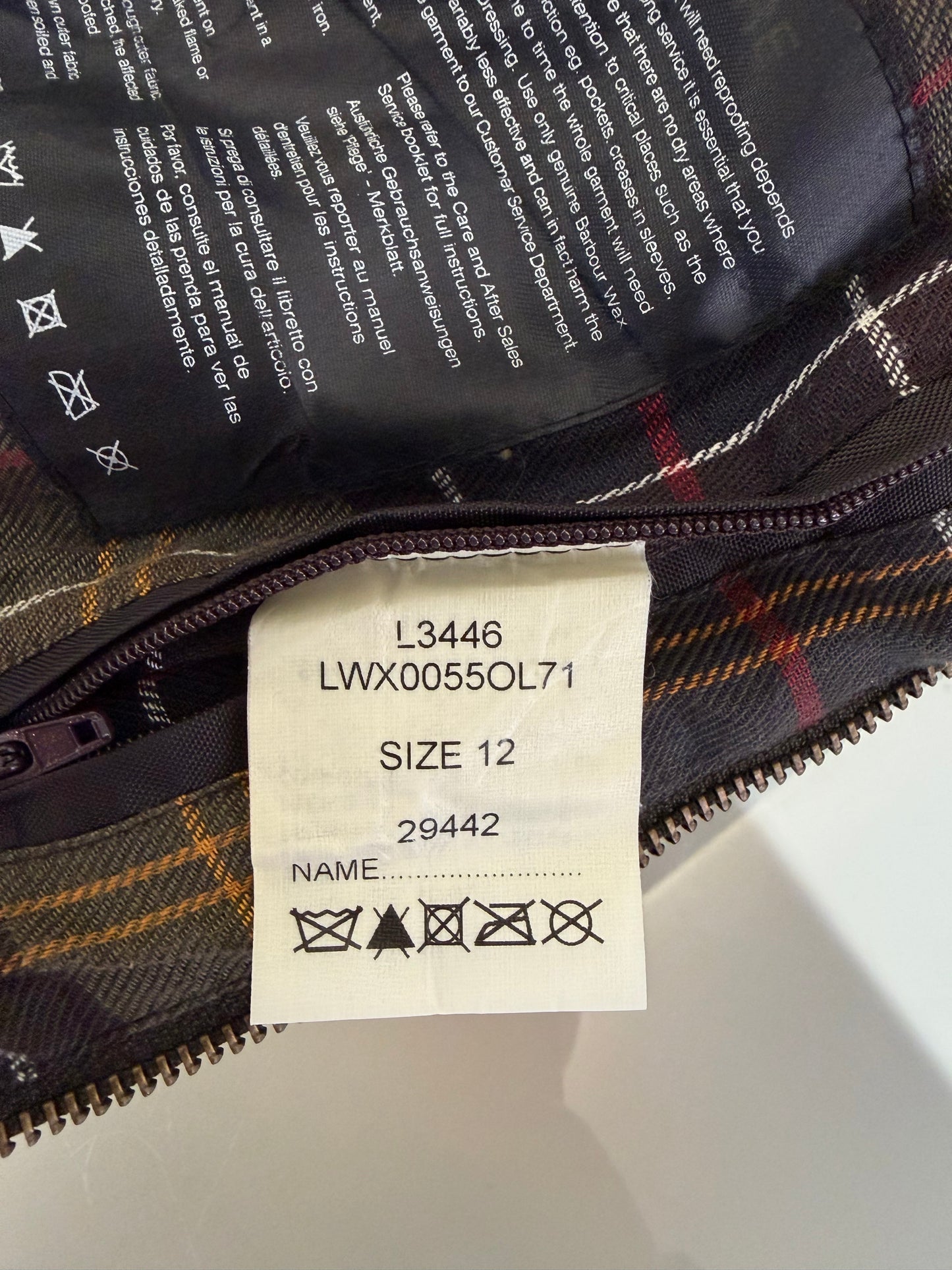 Giacca Barbour cerata verde oliva UK12 tg. 42 Lady Olive Waxed jacket size uk 12 Medium