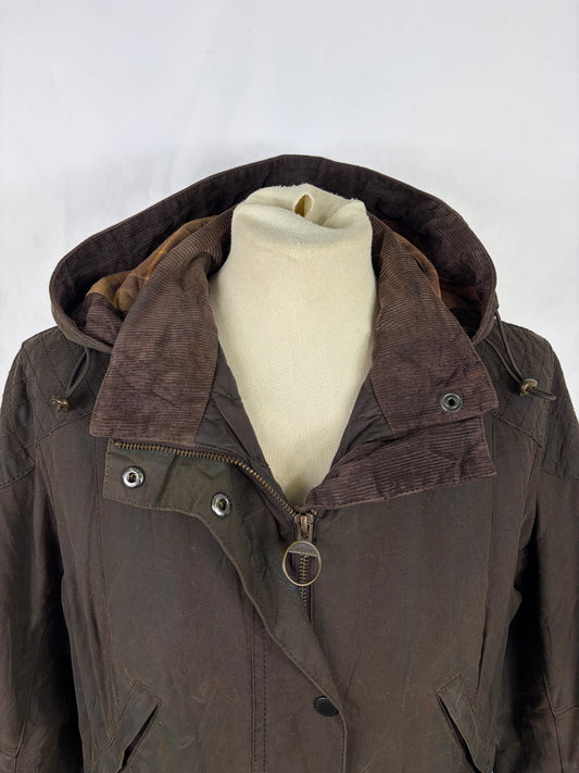 Giacca Barbour cerata marrone Rebel UK16 tg. 44/46 Brown Wax Rebel jacket size uk16