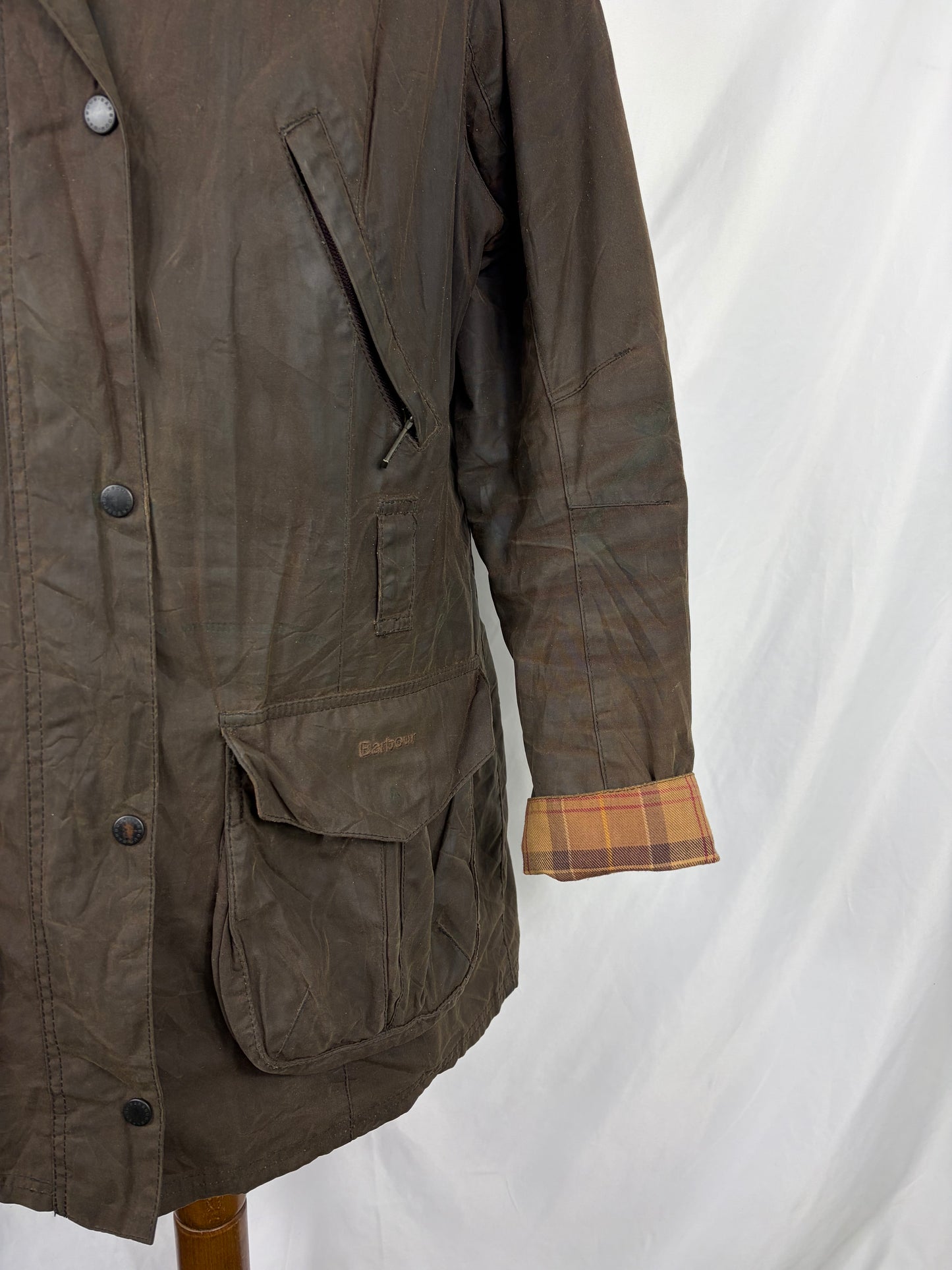 Giacca Barbour cerata marrone Rebel UK16 tg. 44/46 Brown Wax Rebel jacket size uk16