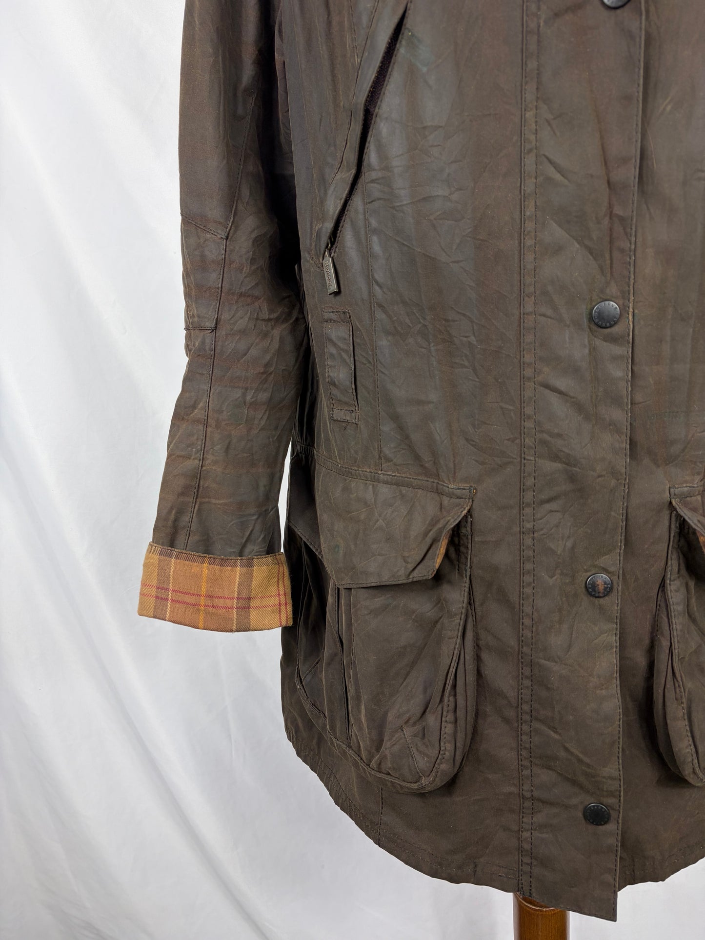 Giacca Barbour cerata marrone Rebel UK16 tg. 44/46 Brown Wax Rebel jacket size uk16