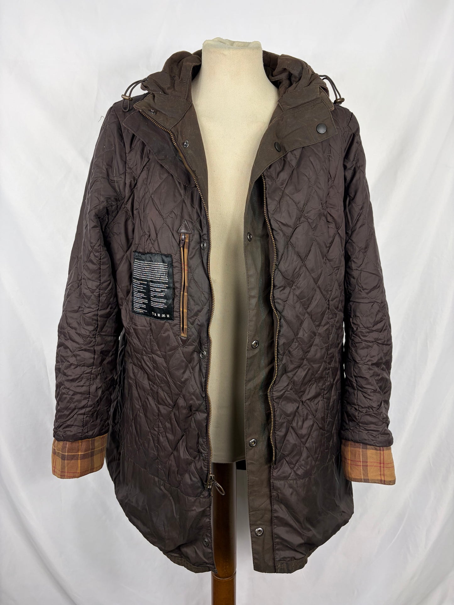 Giacca Barbour cerata marrone Rebel UK16 tg. 44/46 Brown Wax Rebel jacket size uk16
