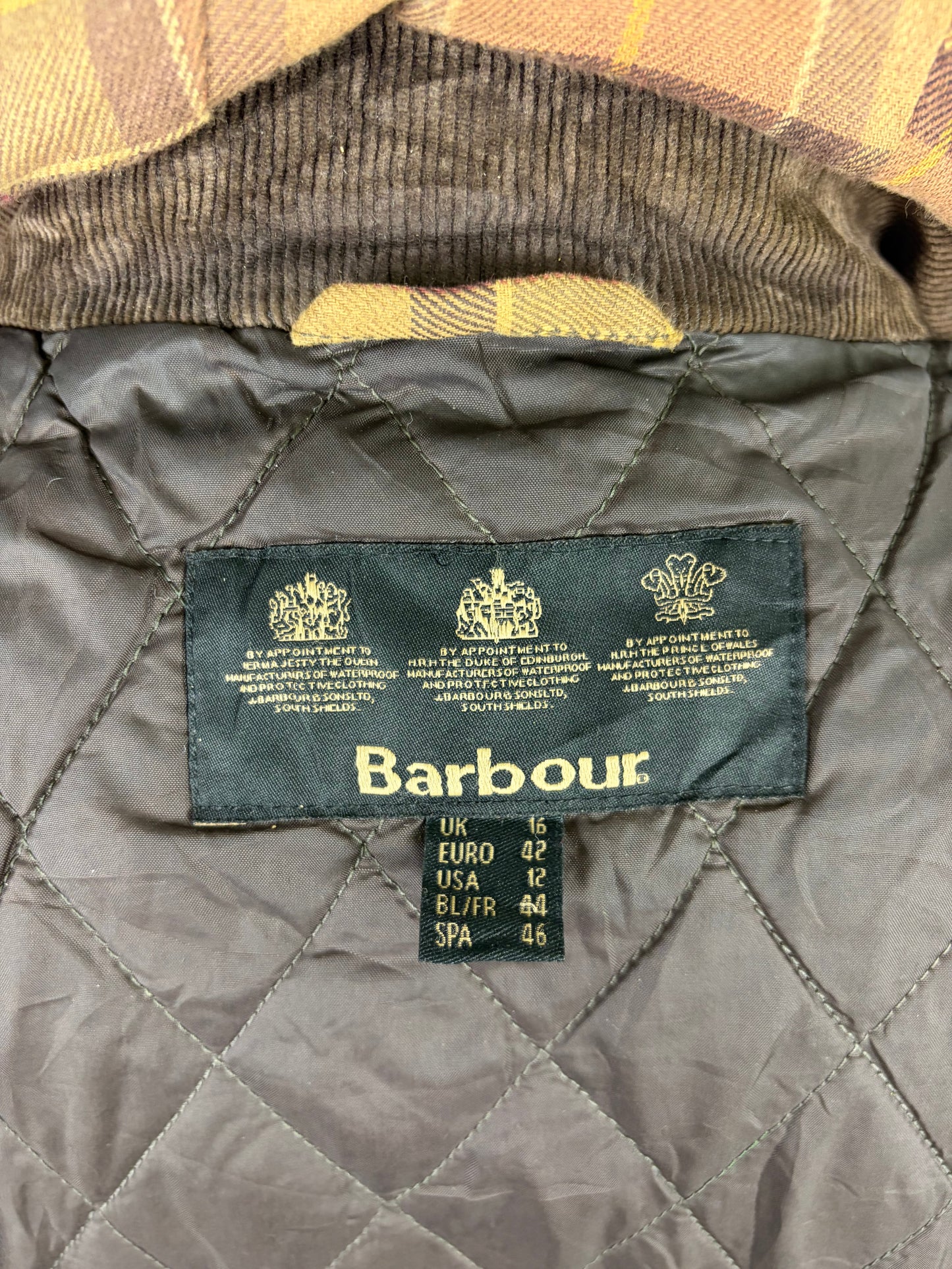Giacca Barbour cerata marrone Rebel UK16 tg. 44/46 Brown Wax Rebel jacket size uk16