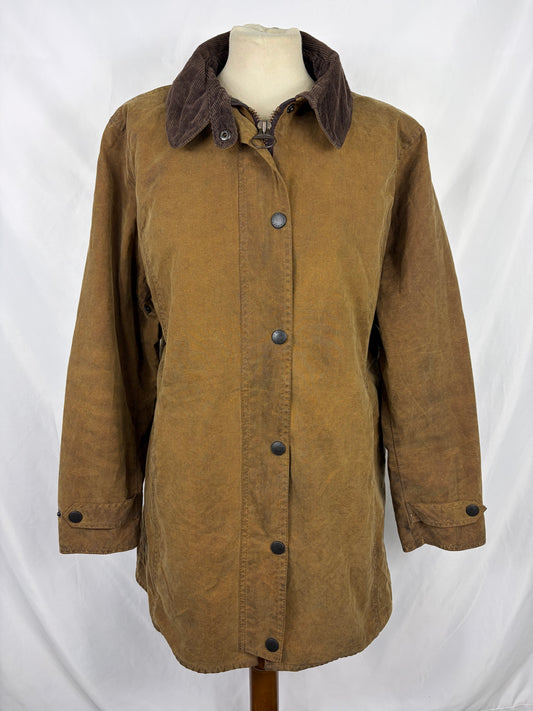 Barbour beige Unisex Newmarket UK 18 tg.48 Beige waxed Newmarket coat size uk18