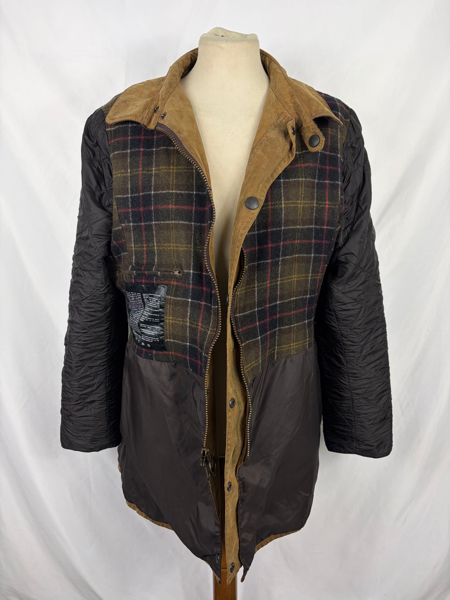 Barbour beige Unisex Newmarket UK 18 tg.48 Beige waxed Newmarket coat size uk18