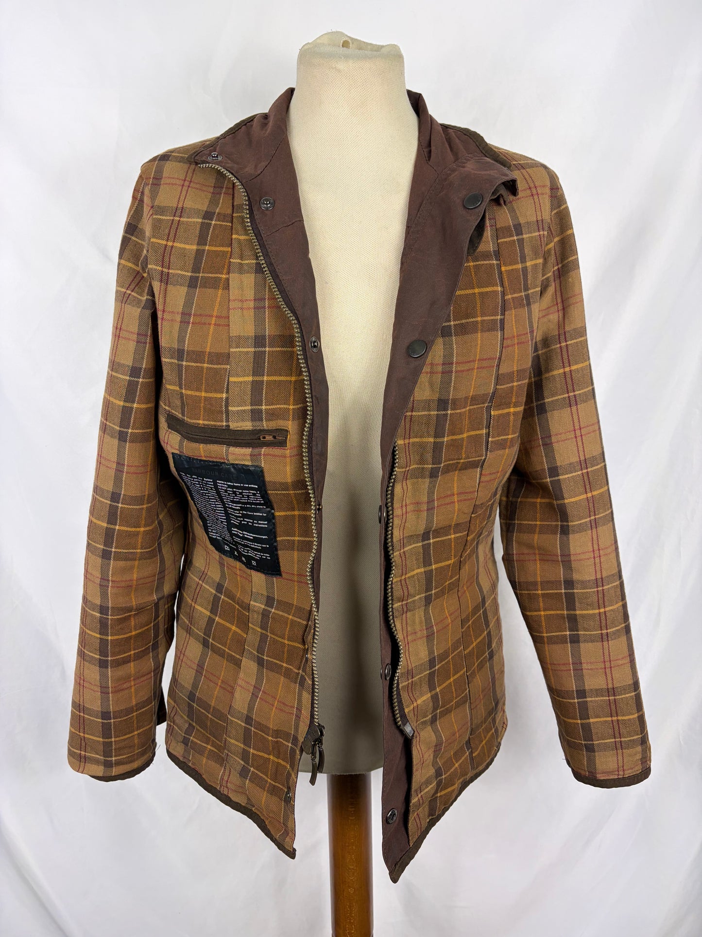 Barbour Giacca corta marrone donna Utility Medium 42 Lady Brown Utility wax Jacket uk12