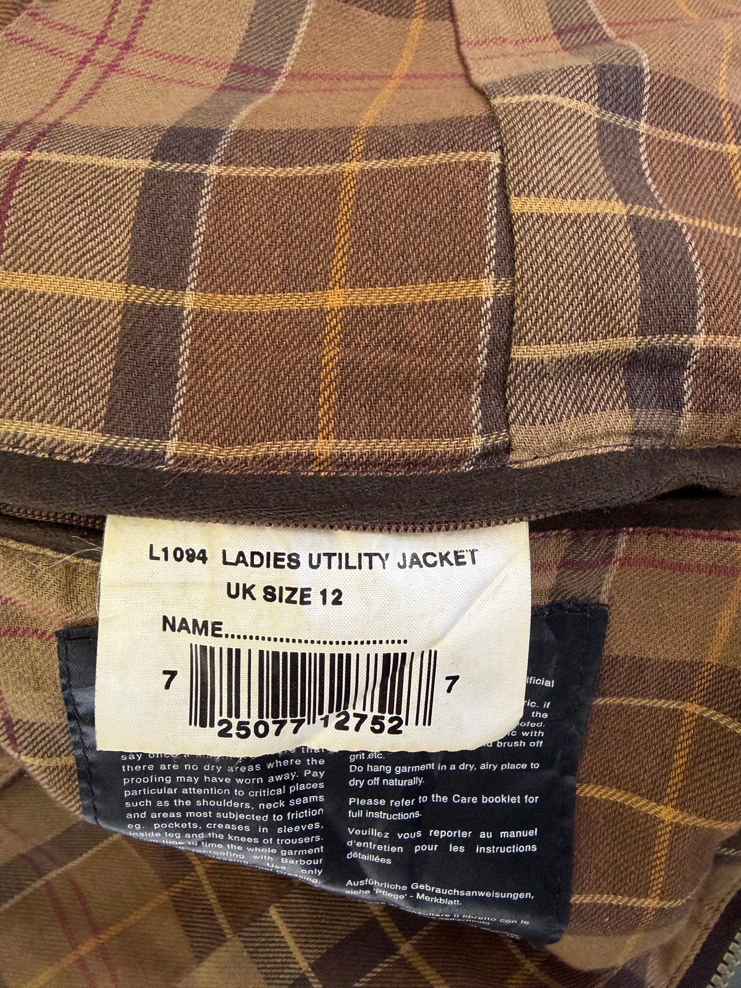 Barbour Giacca corta marrone donna Utility Medium 42 Lady Brown Utility wax Jacket uk12