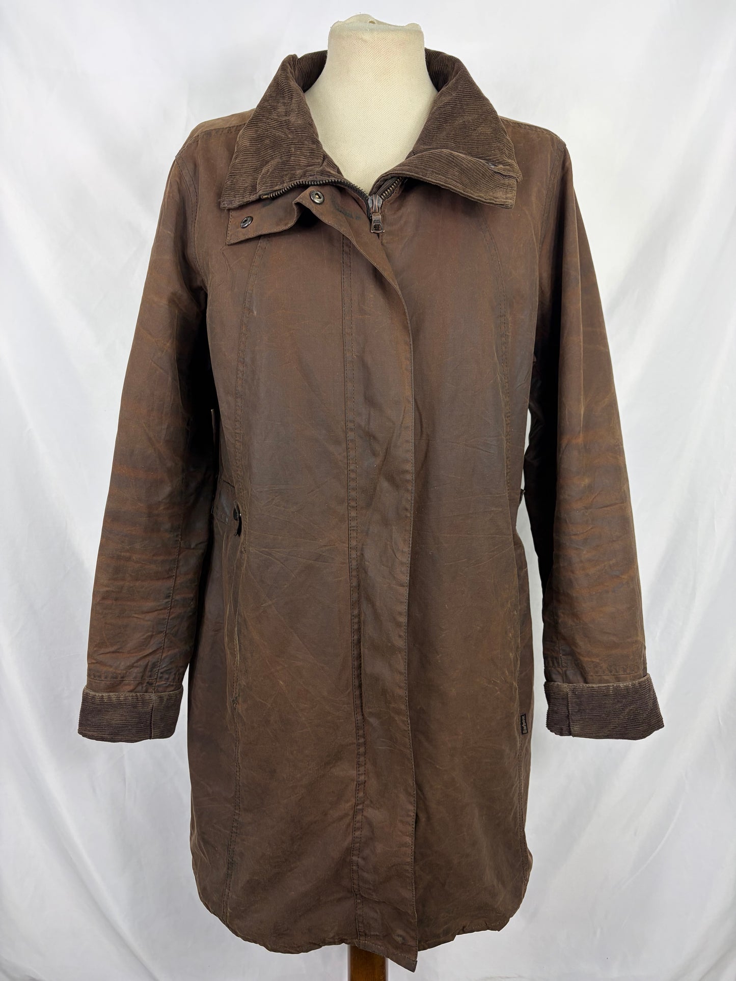 Barbour Giacca Unisex Marrone cerata Medium Uk16 tg. 46  Brown Waxed Newhampshire Coat size uk 16