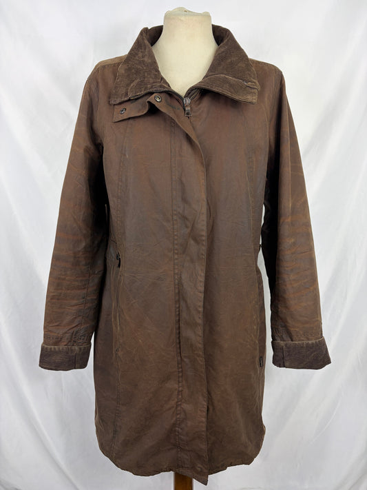 Barbour Giacca Unisex Marrone cerata Medium Uk16 tg. 46  Brown Waxed Newhampshire Coat size uk 16