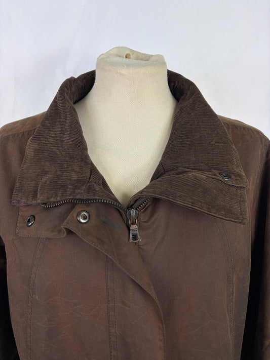 Barbour Giacca Unisex Marrone cerata Medium Uk16 tg. 46  Brown Waxed Newhampshire Coat size uk 16