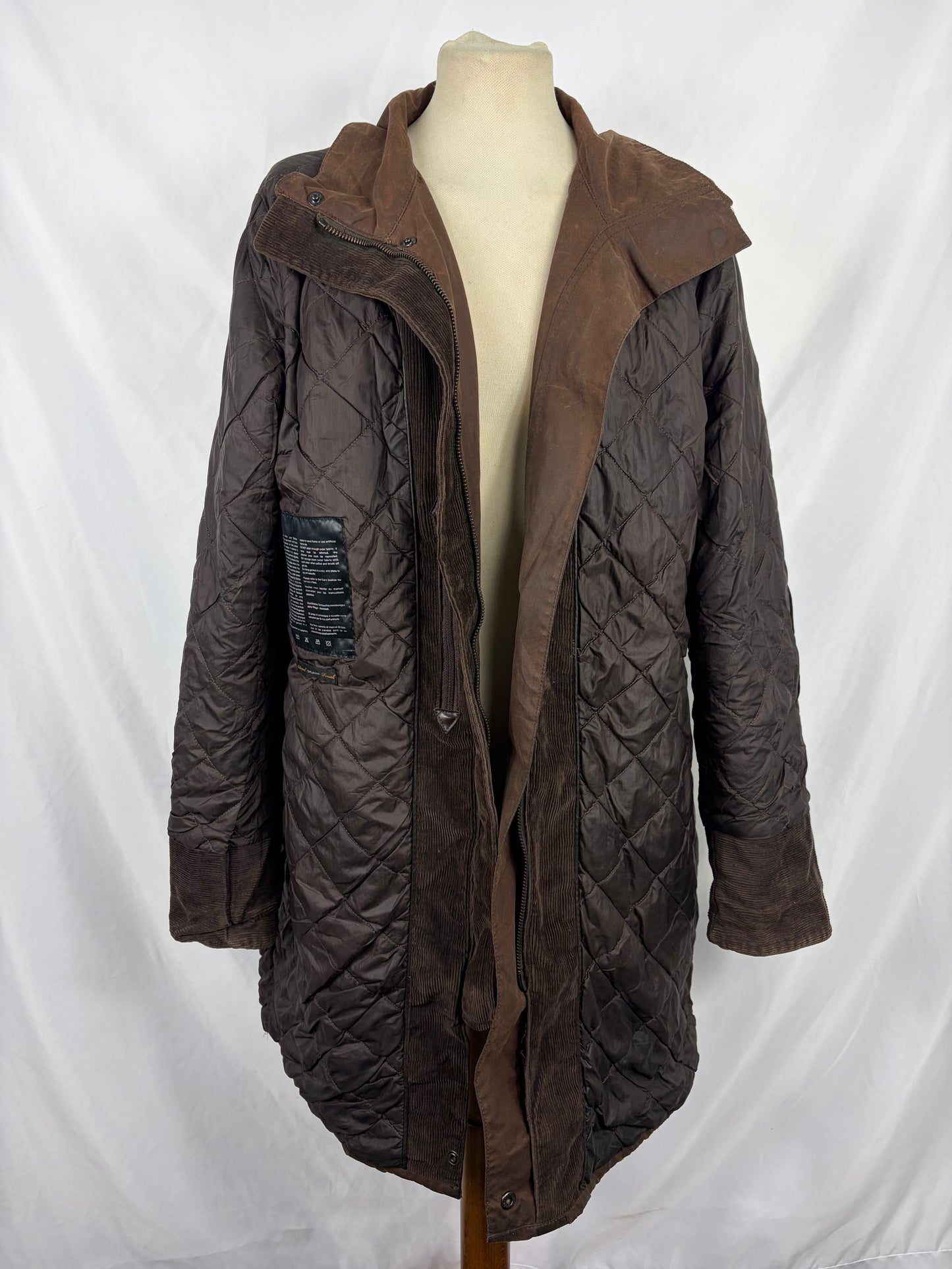 Barbour Giacca Unisex Marrone cerata Medium Uk16 tg. 46  Brown Waxed Newhampshire Coat size uk 16