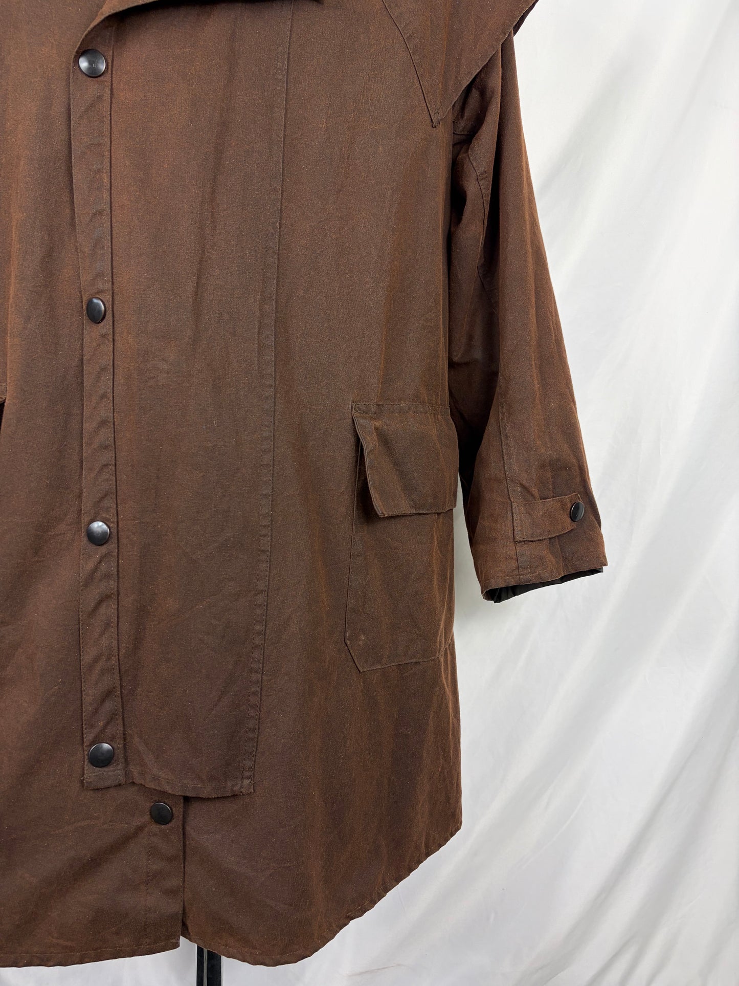RARO Barbour Backhouse marrone C38/97 cm Riding Brown Wax 3/4 coat size Medium