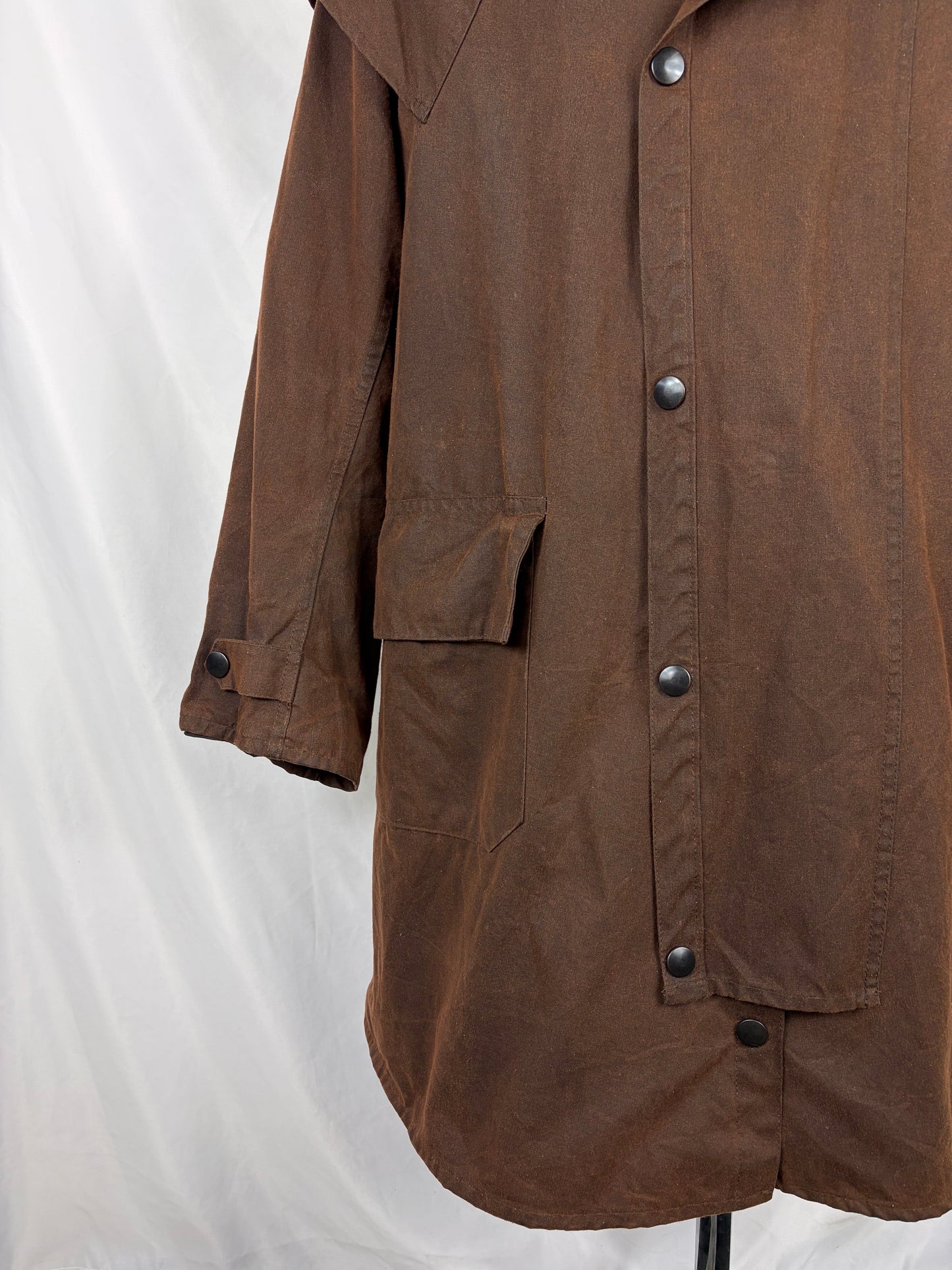 RARO Barbour Backhouse marrone C38/97 cm Riding Brown Wax 3/4 coat size Medium