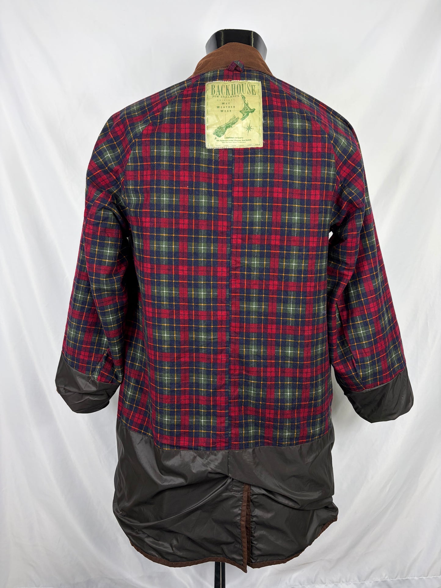 RARO Barbour Backhouse marrone C38/97 cm Riding Brown Wax 3/4 coat size Medium