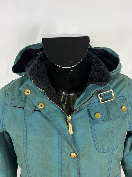 Barbour Giacca blu da bambino cerata e imbottita taglia XXL - Kid Blue winter Weyhill Wax jacket size XXL