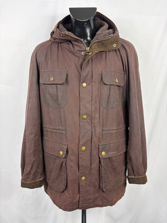 Parka Barbour Greatcoat marrone uomo con cappuccio Large - Man Brown Wax Parka size Large - Shop In London