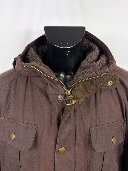 Parka Barbour Greatcoat marrone uomo con cappuccio Large - Man Brown Wax Parka size Large - Shop In London