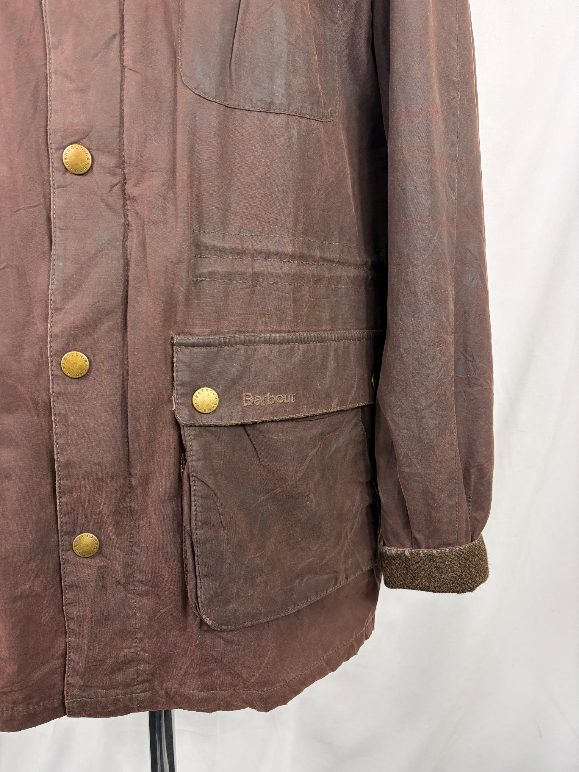 Parka Barbour Greatcoat marrone uomo con cappuccio Large - Man Brown Wax Parka size Large - Shop In London