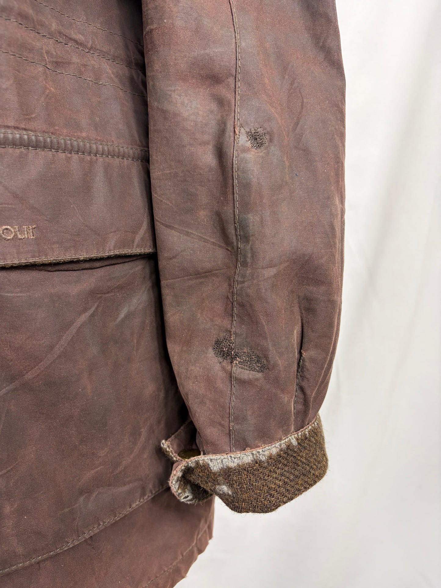 Parka Barbour Greatcoat marrone uomo con cappuccio Large - Man Brown Wax Parka size Large - Shop In London