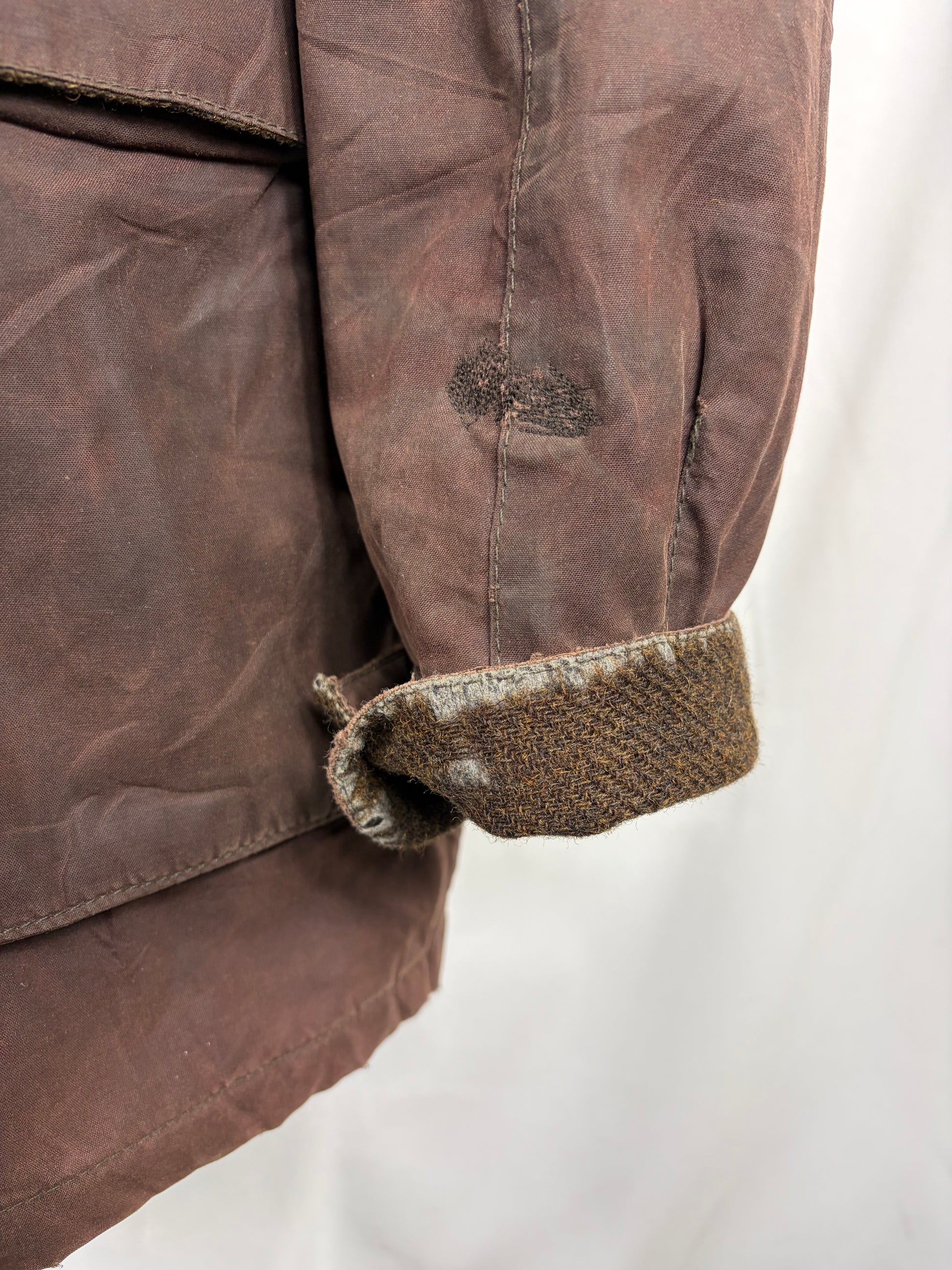 Parka Barbour Greatcoat marrone uomo con cappuccio Large - Man Brown Wax Parka size Large - Shop In London
