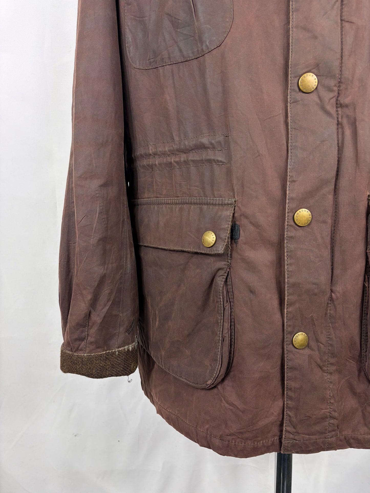 Parka Barbour Greatcoat marrone uomo con cappuccio Large - Man Brown Wax Parka size Large - Shop In London