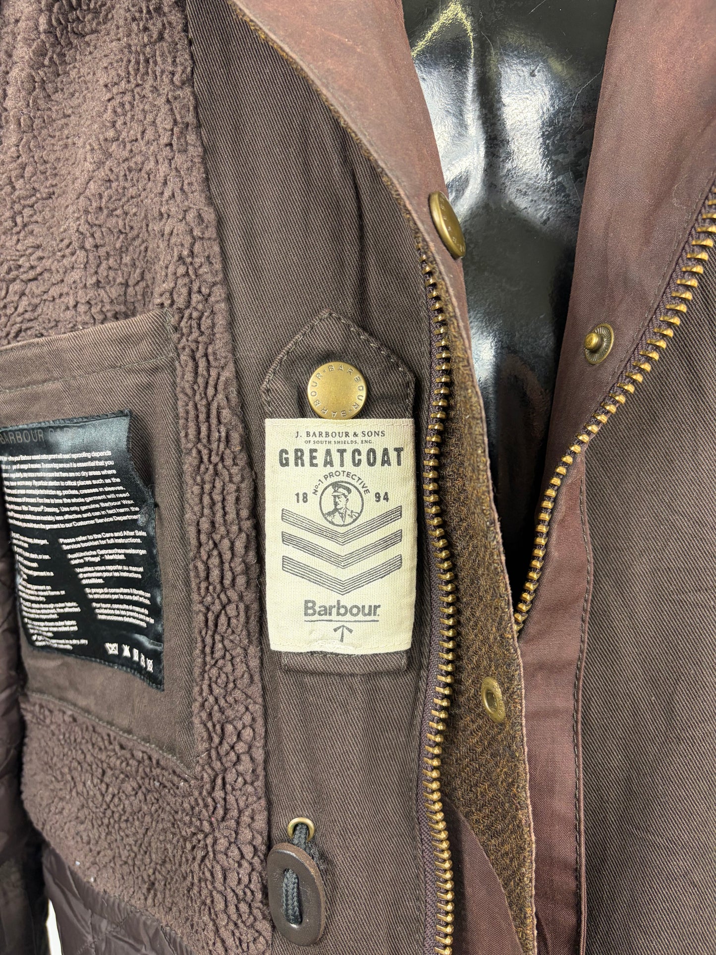 Parka Barbour Greatcoat marrone uomo con cappuccio Large - Man Brown Wax Parka size Large - Shop In London