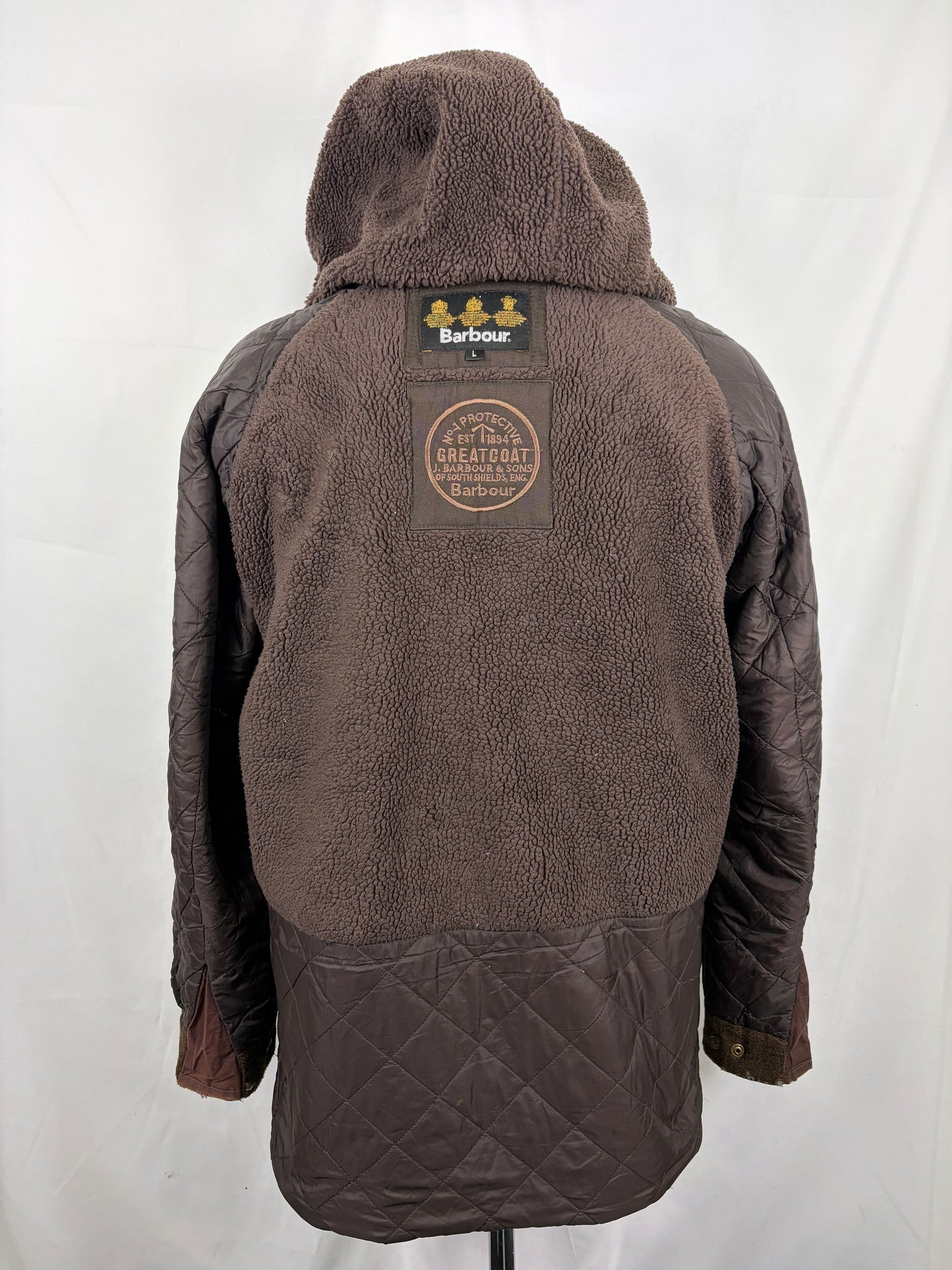 Parka Barbour Greatcoat marrone uomo con cappuccio Large - Man Brown Wax Parka size Large - Shop In London