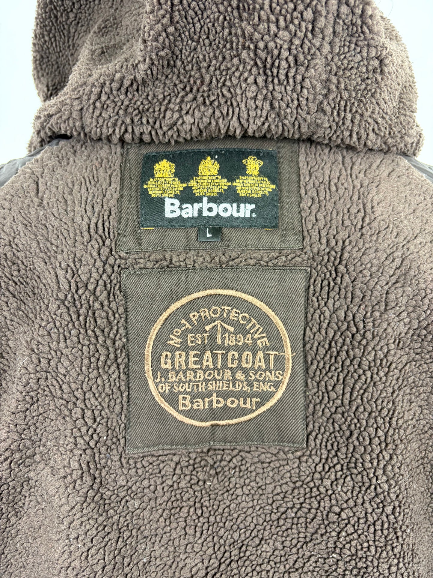 Parka Barbour Greatcoat marrone uomo con cappuccio Large - Man Brown Wax Parka size Large - Shop In London