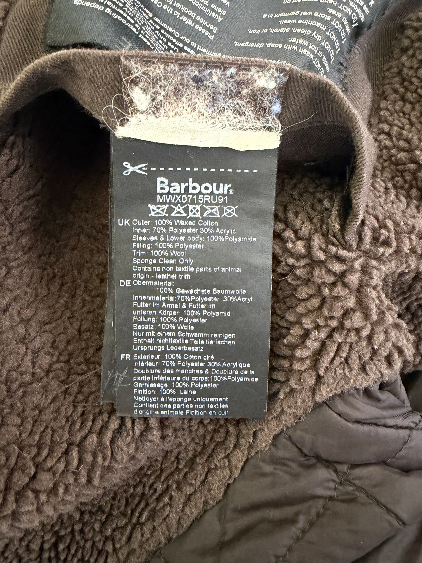 Parka Barbour Greatcoat marrone uomo con cappuccio Large - Man Brown Wax Parka size Large - Shop In London