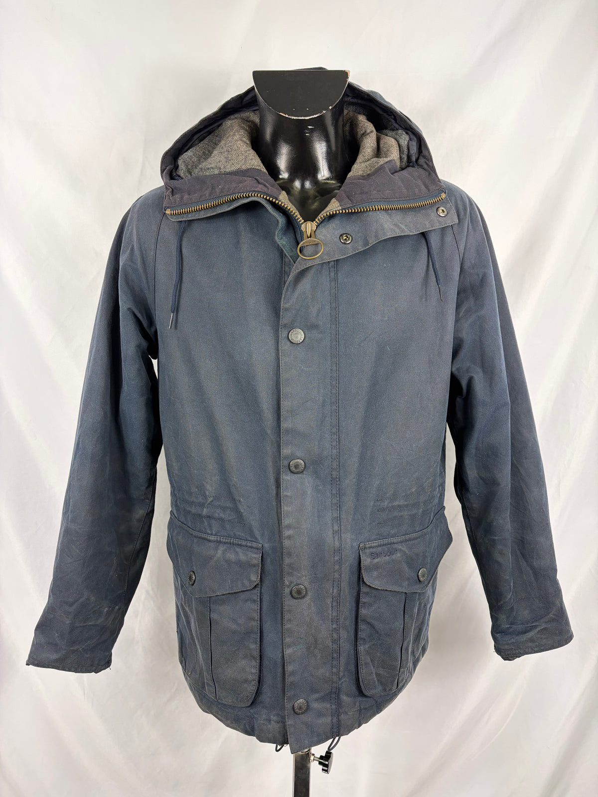 Parka Barbour blu da uomo Bryn cerato Small - Man wax navy parka size Small