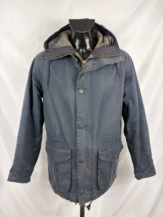Parka Barbour blu da uomo Bryn cerato Small - Man wax navy parka size Small
