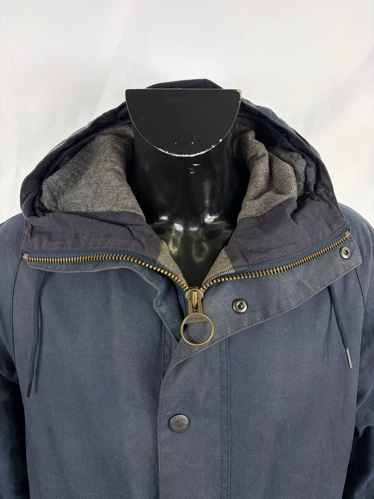 Parka Barbour blu da uomo Bryn cerato Small - Man wax navy parka size Small