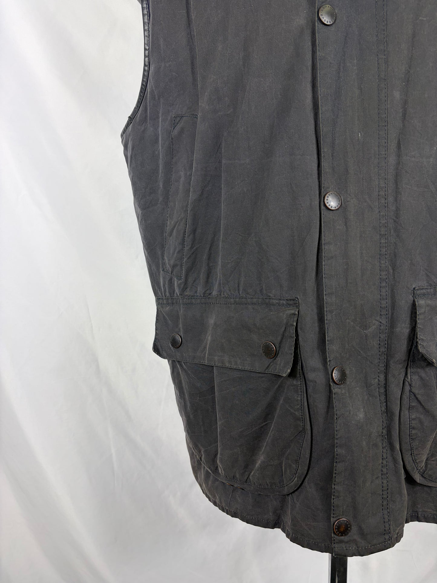 Barbour Gilet cerato da uomo Westmorland Blu Xlarge- Navy vintage Westmorland Waistcoat size Xlarge - Shop In London