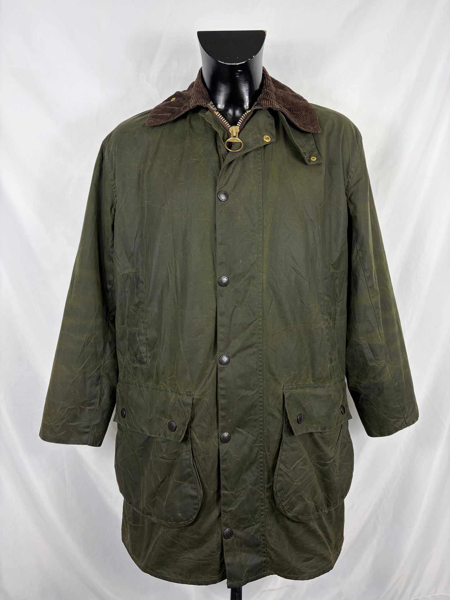 Giacca Barbour Unisex Border Verde C38/97cm - Green Wax green Border Coat  Size Medium