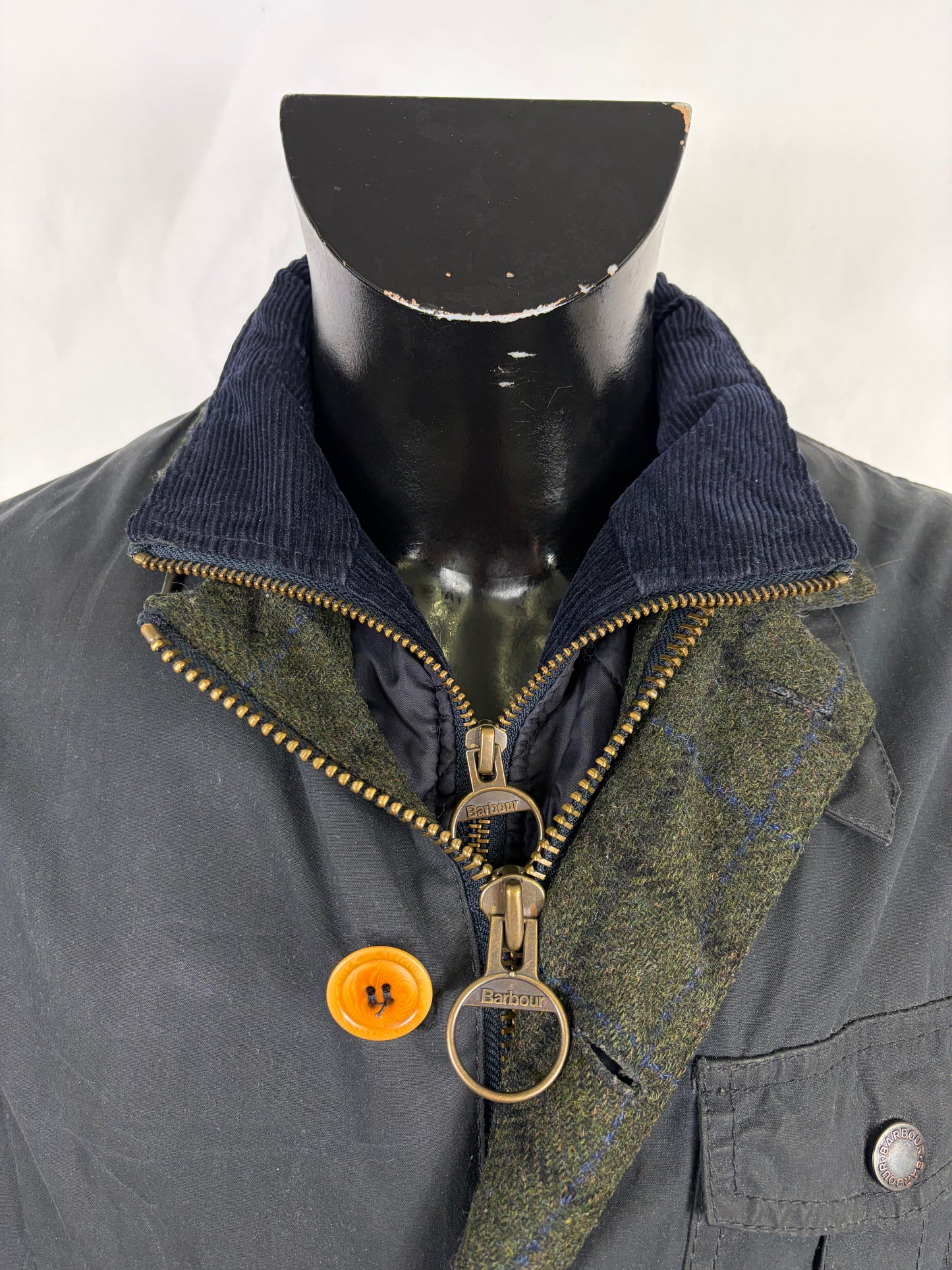Giacca Barbour da uomo blu recente Kempt Medium - Navy Wax man Jacket Size Medium