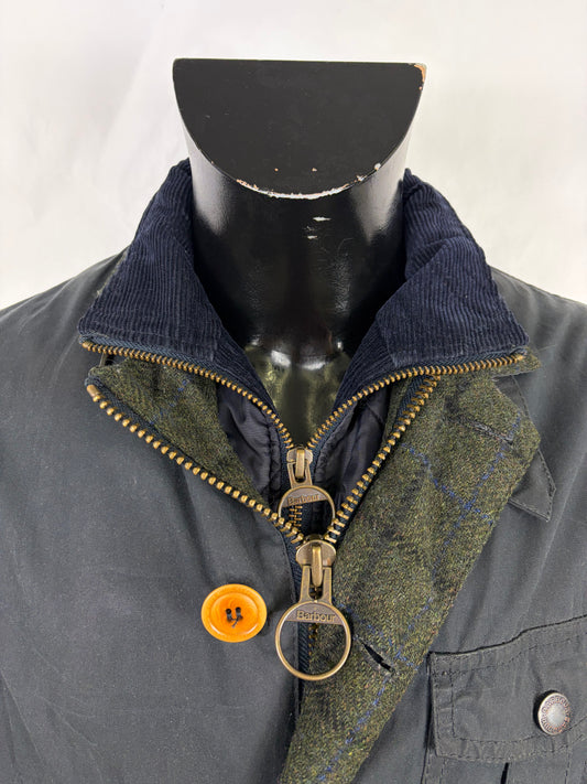 Giacca Barbour da uomo blu recente Kempt Medium - Navy Wax man Jacket Size Medium
