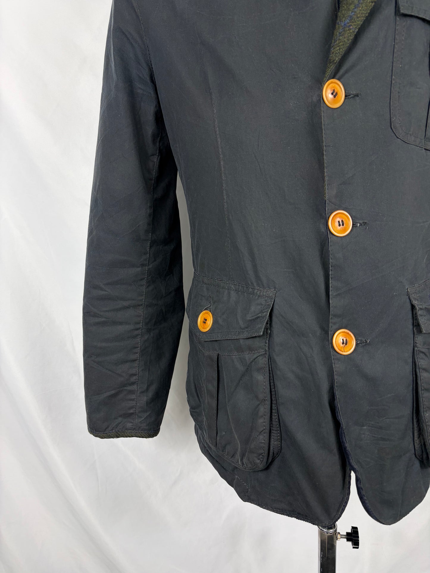 Giacca Barbour da uomo blu recente Kempt Medium - Navy Wax man Jacket Size Medium